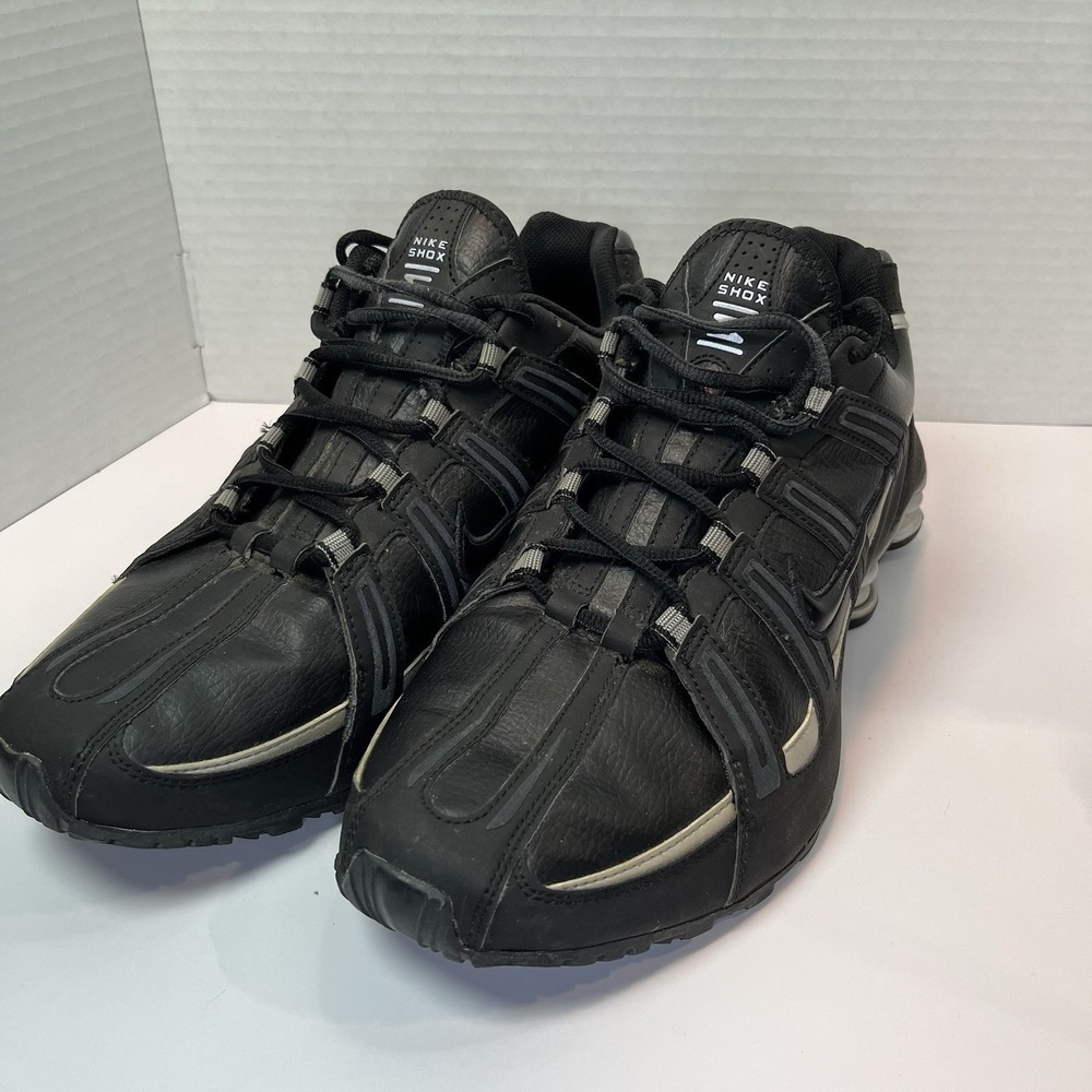 Nike Shox Leather Black Silver Mens Size 13 525248-010 Running Shoes